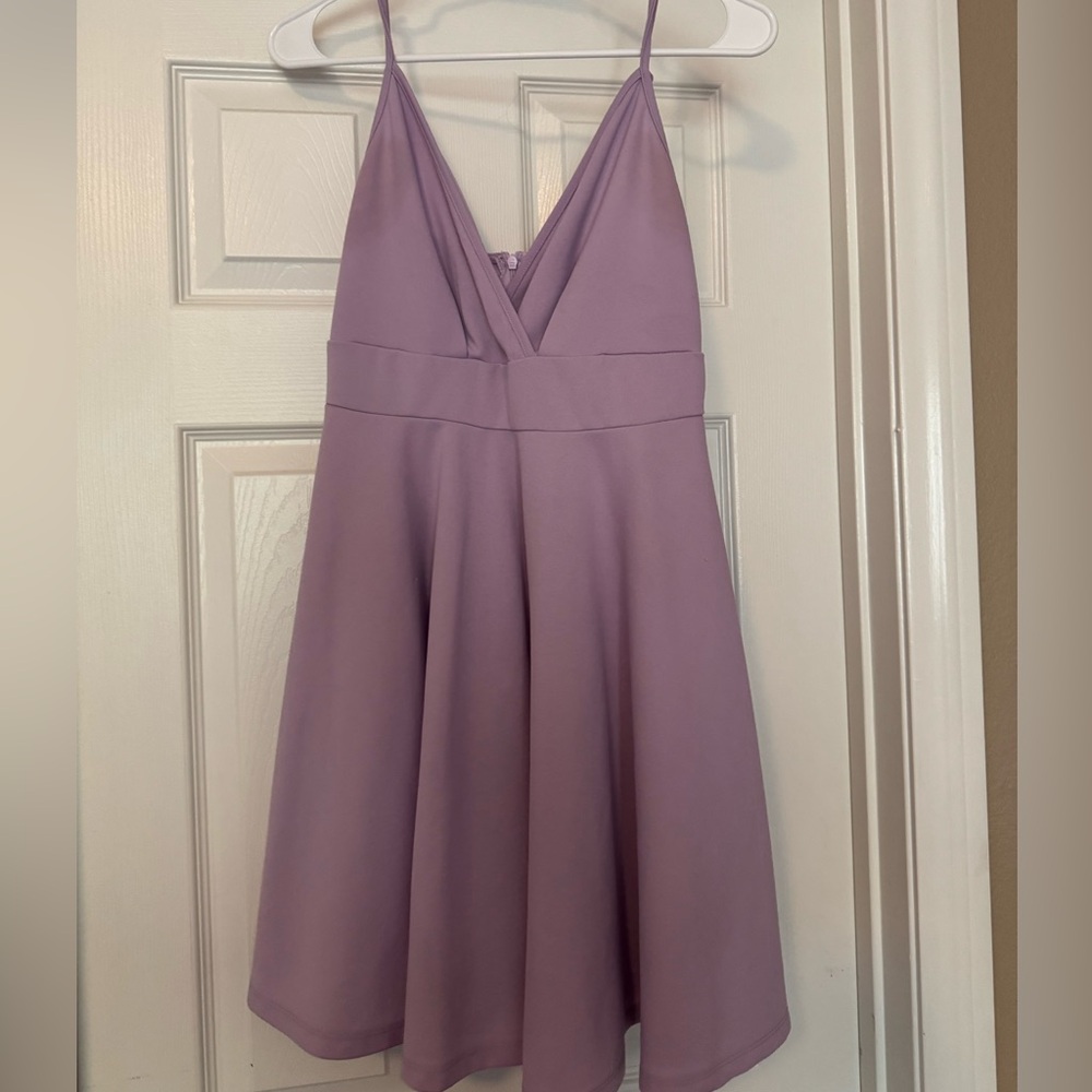 SHEIN Lavender Mini Dress with Spaghetti Straps